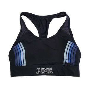 Victoria's Secret PINK Size XS Ultimate Sports Bra Black Wireless Racerback Bra